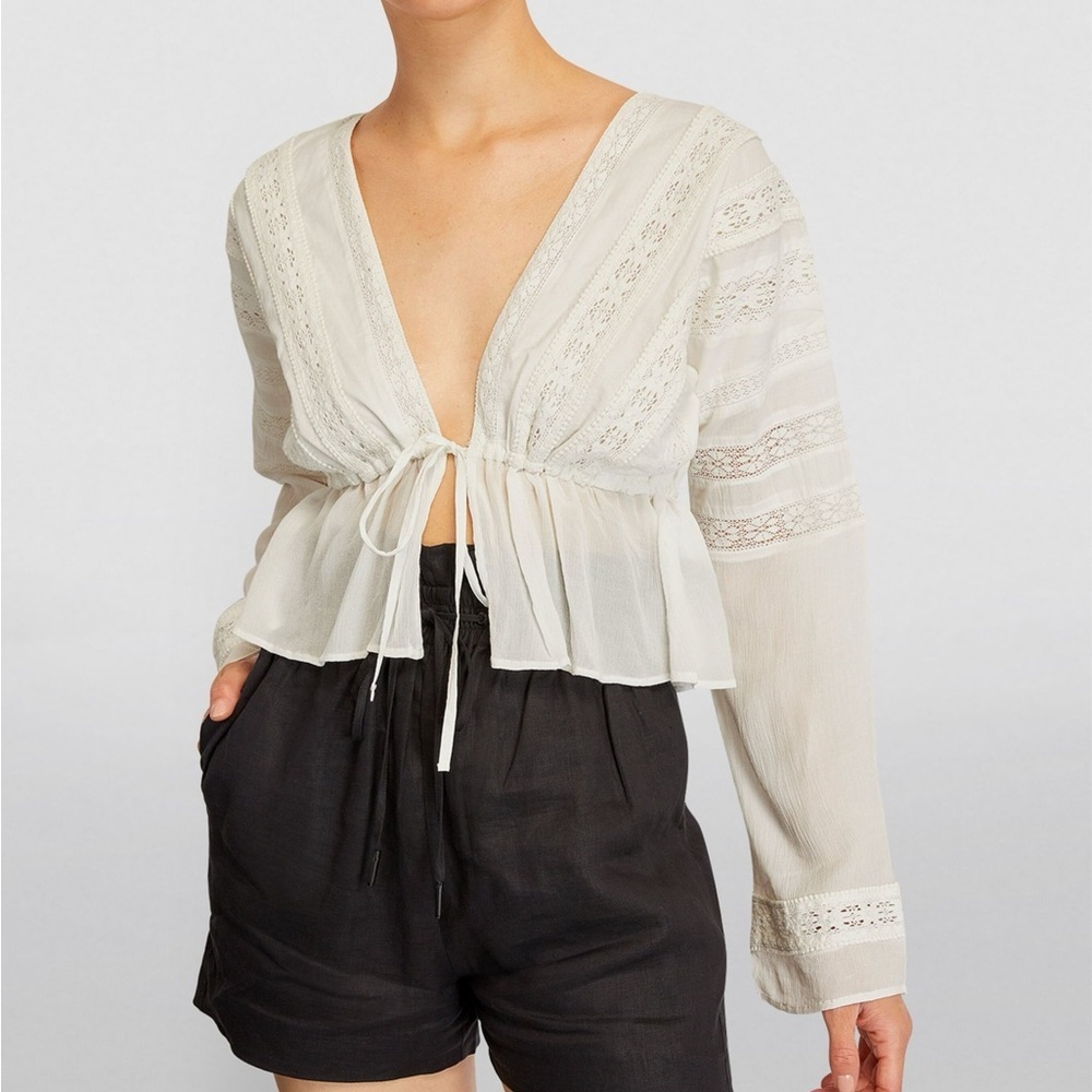 NWT Allsaints White Eyelet Boho Top sz 0